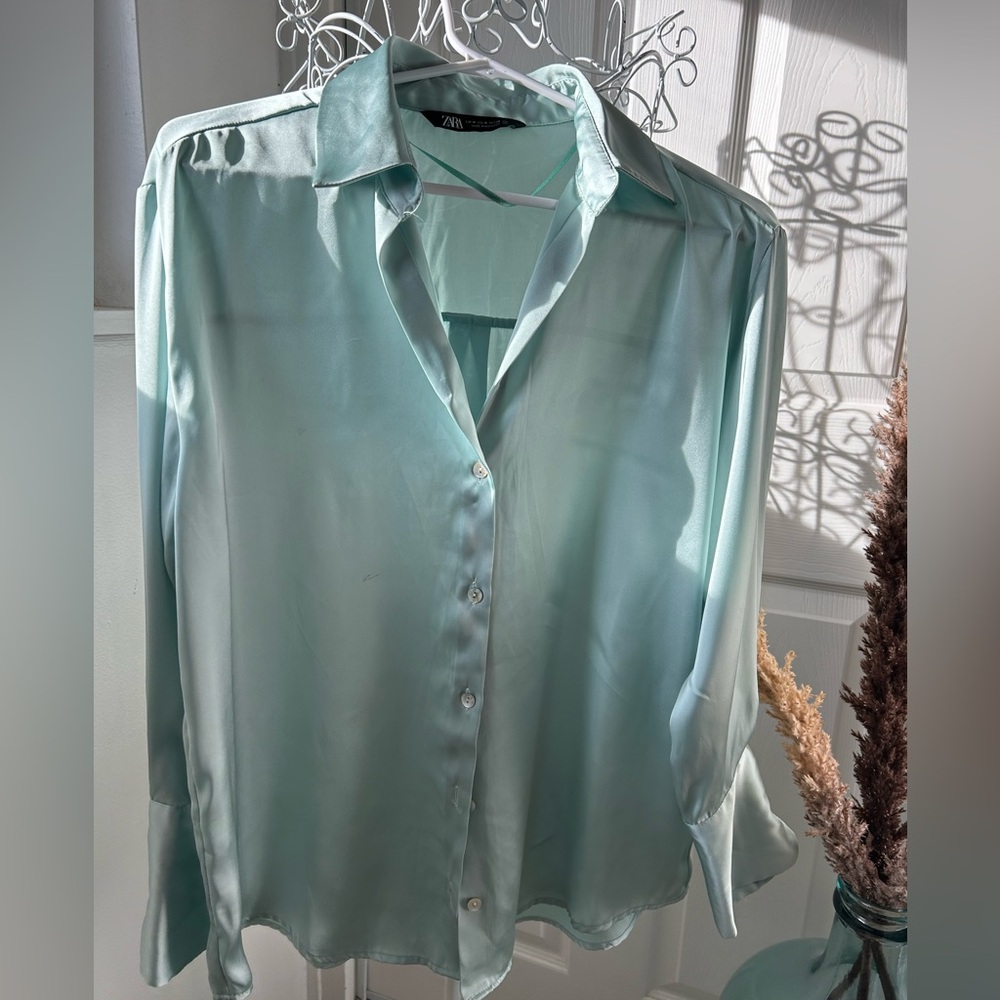 Zara Woman’s Satin Button Down shirt